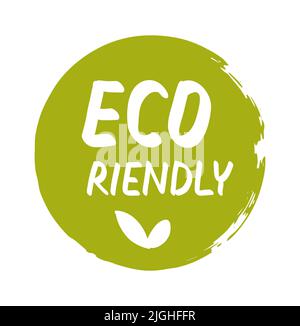 Etichette bio-verdi. Set di logo ecologico biologico. Ecologia vettoriale striscioni rotondi o adesivi Illustrazione Vettoriale