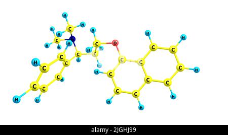 Dapoxetine è un farmaco utilizzato per il trattamento di eiaculazione precoce negli uomini di età compresa tra 18 e 64 anni. 3d illustrazione Foto Stock
