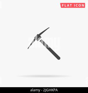 Piccone icona vettoriale piatta. Illustrazioni di disegno di stile disegnate a mano. Illustrazione Vettoriale