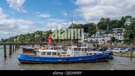 Fiume Elbe a Övelgönne, Amburgo, Germania Foto Stock