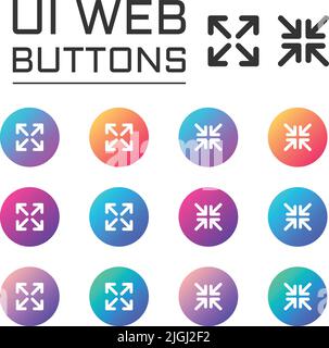 pulsante web ui a schermo intero. icone vettoriali Illustrazione Vettoriale
