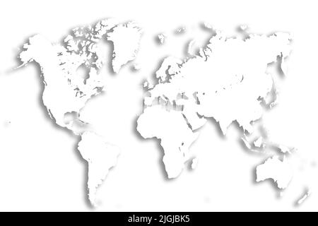 Mappa del mondo con diversi colori una forma Baviera Germania Foto Stock
