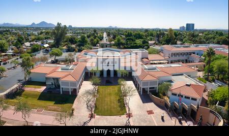 Vista aerea del museo Garden of Heard a Phoenix, Arizona Foto Stock