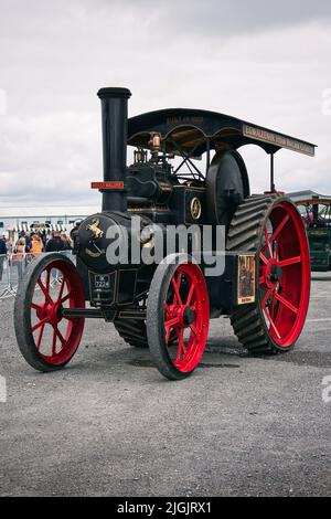 Galway, Irlanda, luglio 03. 2022. vecchio, storico motore a vapore d'epoca al classico fest 2022, festival con auto e veicoli d'epoca Foto Stock