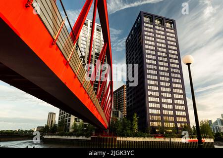 London City Island Foot Bridge Foto Stock