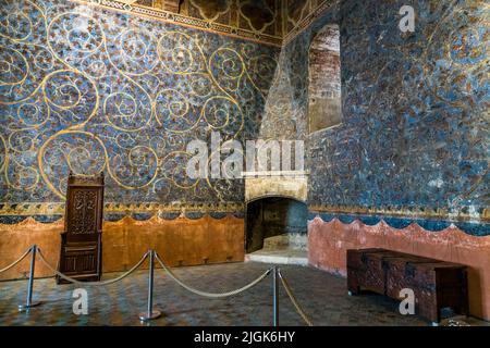 Sculture nel Palazzo Papale di Avignone, Francia Foto Stock