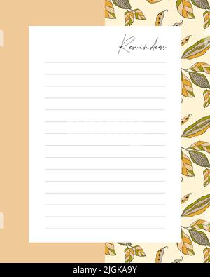 Promemoria per fare lo sfondo del modello di elenco con pod doodle. Forme, promemoria, note, ricette. Illustrazione vettoriale Illustrazione Vettoriale