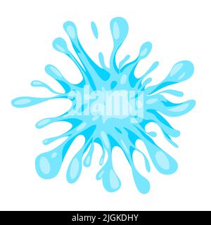 Spruzzi d'acqua liquido forma blu colore umido illustrazione Illustrazione Vettoriale