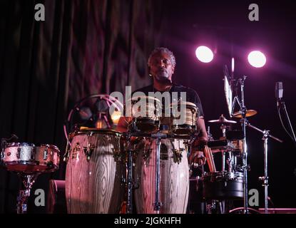 Cracow, Polonia - 08 luglio 2022: Kenny Garrett Quintet suona dal vivo sul palco del Kijow Center al Summer Jazz Festival di Cracovia, Polonia Foto Stock