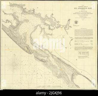 US Coast Survey Preliminary Nautical Chart of St. Andrew's Bay, Florida, 1855 Foto Stock