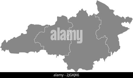 Mappa grigia delle incursioni dell'OBLAST DI KIROVOHRAD, UCRAINA Illustrazione Vettoriale