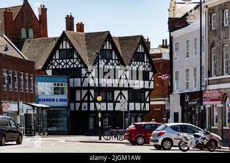 Boston Lincolnshire United Kingdon 10th luglio edificio a graticcio a Market Square Foto Stock