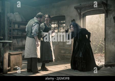 JAMES CORDEN, Emily Blunt, Meryl Streep, nel bosco, 2014 Foto Stock