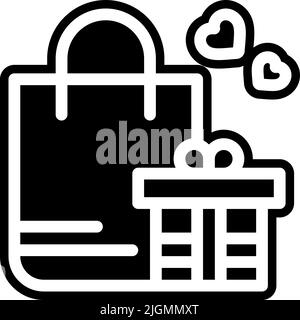 Amore shopping bag icona . Illustrazione Vettoriale