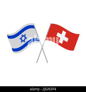 Israele e Svizzera bandiere icona vettore isolato su sfondo bianco Illustrazione Vettoriale