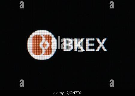 Rottweil, Germania. 11th luglio 2022. Il logo del BKEX crypto Exchange è visto sullo schermo di un computer in un ufficio. Credit: Silas Stein/dpa/Alamy Live News Foto Stock