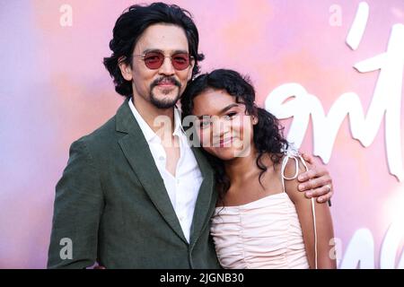 Hollywood, Stati Uniti. 11th luglio 2022. HOLLYWOOD, LOS ANGELES, CALIFORNIA, USA - 11 LUGLIO: L'attore americano John Cho e l'attrice mia Isaac arrivano allo Screening speciale di Los Angeles di Amazon prime Video 'Do't Make Me Go' tenuto a NeueHouse Hollywood il 11 luglio 2022 a Hollywood, Los Angeles, California, Stati Uniti. (Foto di Xavier Collin/Image Press Agency) Credit: Image Press Agency/Alamy Live News Foto Stock