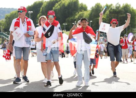 Brighton e Hove, Regno Unito. 11th luglio 2022. I fan della Norvegia durante la partita UEFA Women's European Championship 2022 all'AMEX Stadium, Brighton e Hove. Il credito dovrebbe leggere: Paul Terry/Sportimage Credit: Sportimage/Alamy Live News Foto Stock