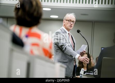 L'Aia, Paesi Bassi. 12th luglio 2022. 2022-07-12 13:48:15 L'AIA - Ruud Koole (PvdA) durante la sessione plenaria al Senato. Le votazioni si svolgeranno sulla legge sull'ambiente e sul CETA. ANP BART MAAT netherlands out - belgium out Credit: ANP/Alamy Live News Foto Stock