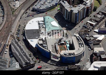 Vista aerea del Life Science Center, un museo della scienza a Newcastle upon Tyne Foto Stock