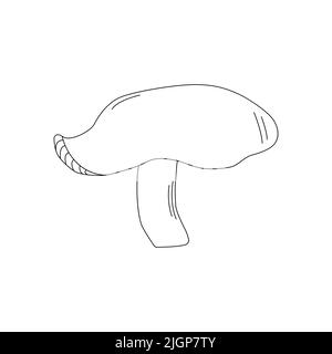 Linea di funghi Logo artistico vari funghi disegno a mano. Illustrazione Vettoriale