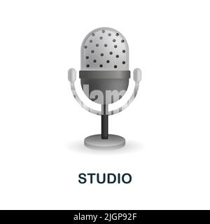 Studio icona nel 3D. Illustrazione colorata della collezione di pacchetti creativi. Icona di Creative Studio per web design, modelli, infografiche e altro ancora Illustrazione Vettoriale