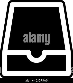 Icona della posta in arrivo dell'interfaccia utente di base . Illustrazione Vettoriale