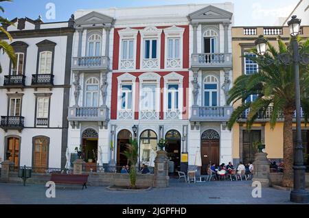 Tipica casa delle canarie nel centro storico di Vegueta, Las Palmas, Grand Canary, Isole Canarie, Spagna, Europa Foto Stock