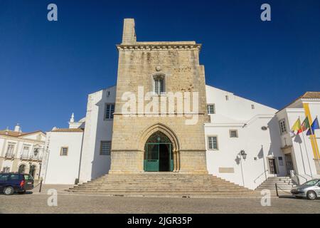 La Cattedrale di Santa Maria (sé de Faro), Torre campanaria la Cattedrale di Faro è Un monumento nazionale del Portogallo, la Cattedrale di Faro Foto Stock