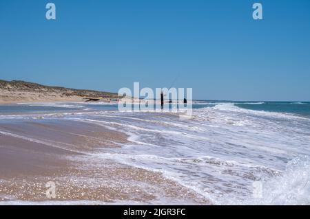 Spiaggia di Cap Ferret con bunker tedeschi della seconda guerra mondiale Foto Stock