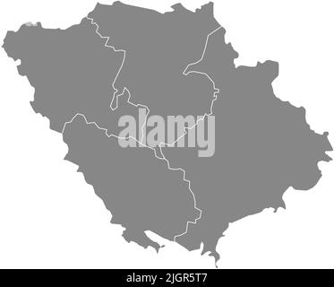 Mappa grigia delle incursioni dell'OBLAST DI POLTAVA, UCRAINA Illustrazione Vettoriale