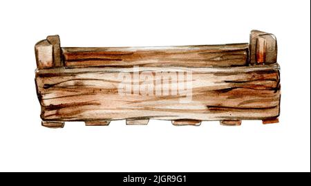 Scatole di legno disegnate a mano ad acquerello Foto Stock
