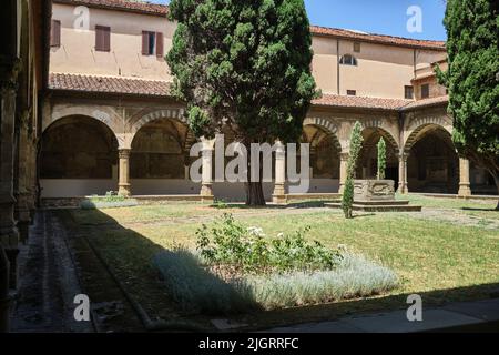 Chiostro Verde o Chiostro Verde nella Basilica di Santa Maria Novella a Firenze Foto Stock