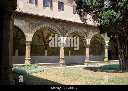 Chiostro Verde o Chiostro Verde nella Basilica di Santa Maria Novella a Firenze Foto Stock