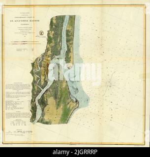 US Coast Survey Preliminary Nautical Chart of St. Augustine Harbor, Florida, 1879 Foto Stock