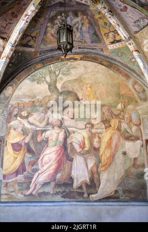 La Cappella Spagnola nei Chiostri della Basilica di Santa Maria Novella a Firenze Foto Stock