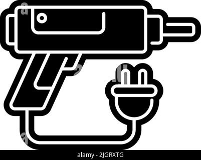 Icona della pistola per colla a caldo per apparecchiature elettroniche . Illustrazione Vettoriale