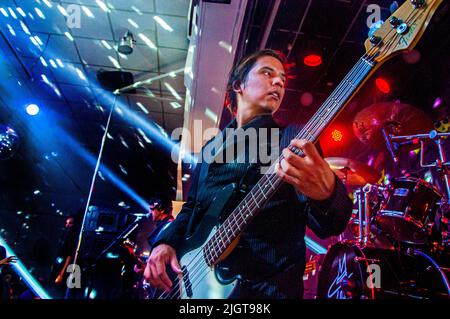 Los Gardelitos - la rock band in uno spettacolo dal vivo in Argentina Foto Stock