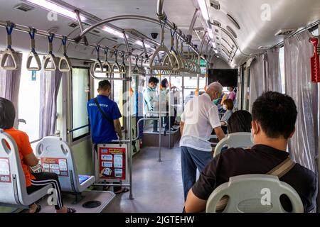 Autobus Rapid Transit veicolo interno, Bangkok, Thailandia Foto Stock