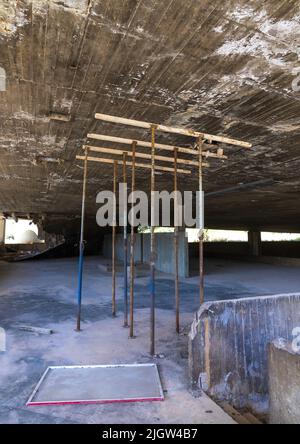 Impalcatura in Rashid Karami Fiera Internazionale di Oscar Niemeyer, Governatorato del Nord, Tripoli, Libano Foto Stock
