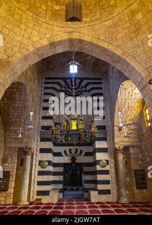 Moschea Taynal Vista interna, Governatorato del Nord, Tripoli, Libano Foto Stock