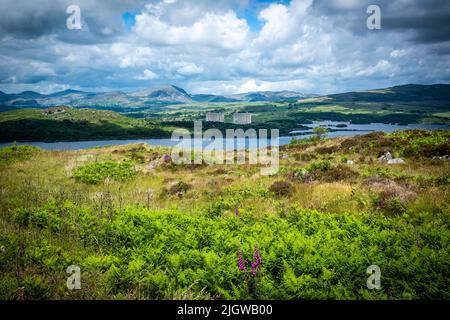 Centrale nucleare decommissionata Trawsfynydd, Gwynedd, Galles Foto Stock