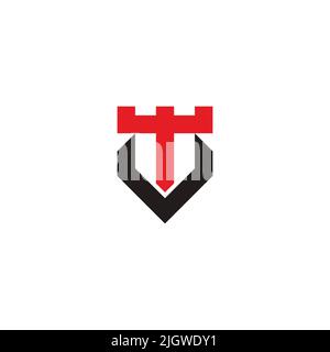 lettera tv schermo cravatta semplice uomo d'affari abiti simbolo vettore logo Illustrazione Vettoriale