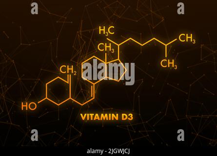 Formula Vitamin D3, grande design per qualsiasi scopo. Illustrazione vettoriale isolata Illustrazione Vettoriale