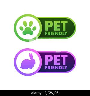 Icona animali domestici ammessi. Animali domestici ammessi, certificati. Illustrazione vettoriale. Illustrazione Vettoriale