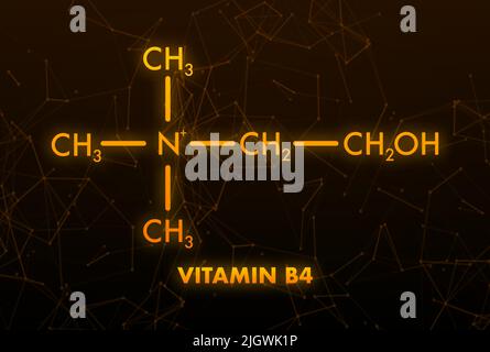 Vitamina B4. Vitamin B4 struttura icona. Illustrazione vettoriale Illustrazione Vettoriale