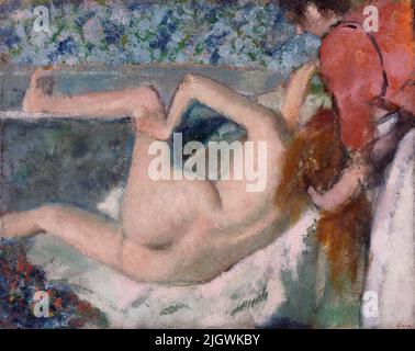 Dopo il bagno. Edgar Degas c1895. Foto Stock