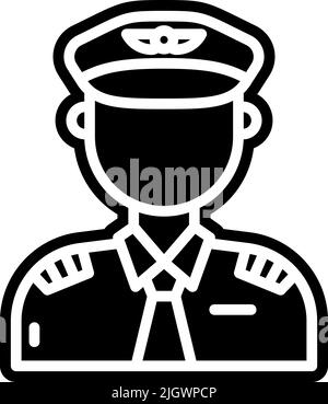 Icona del pilota aeroportuale . Illustrazione Vettoriale