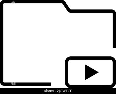 Icona cartella video semplice. Vettore modificabile. Illustrazione Vettoriale