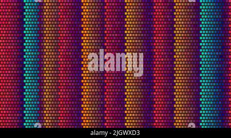 Strisce di coperta etniche tribali, tessuto messicano senza cuciture pattern. Texture poncho. Illustrazione Vettoriale